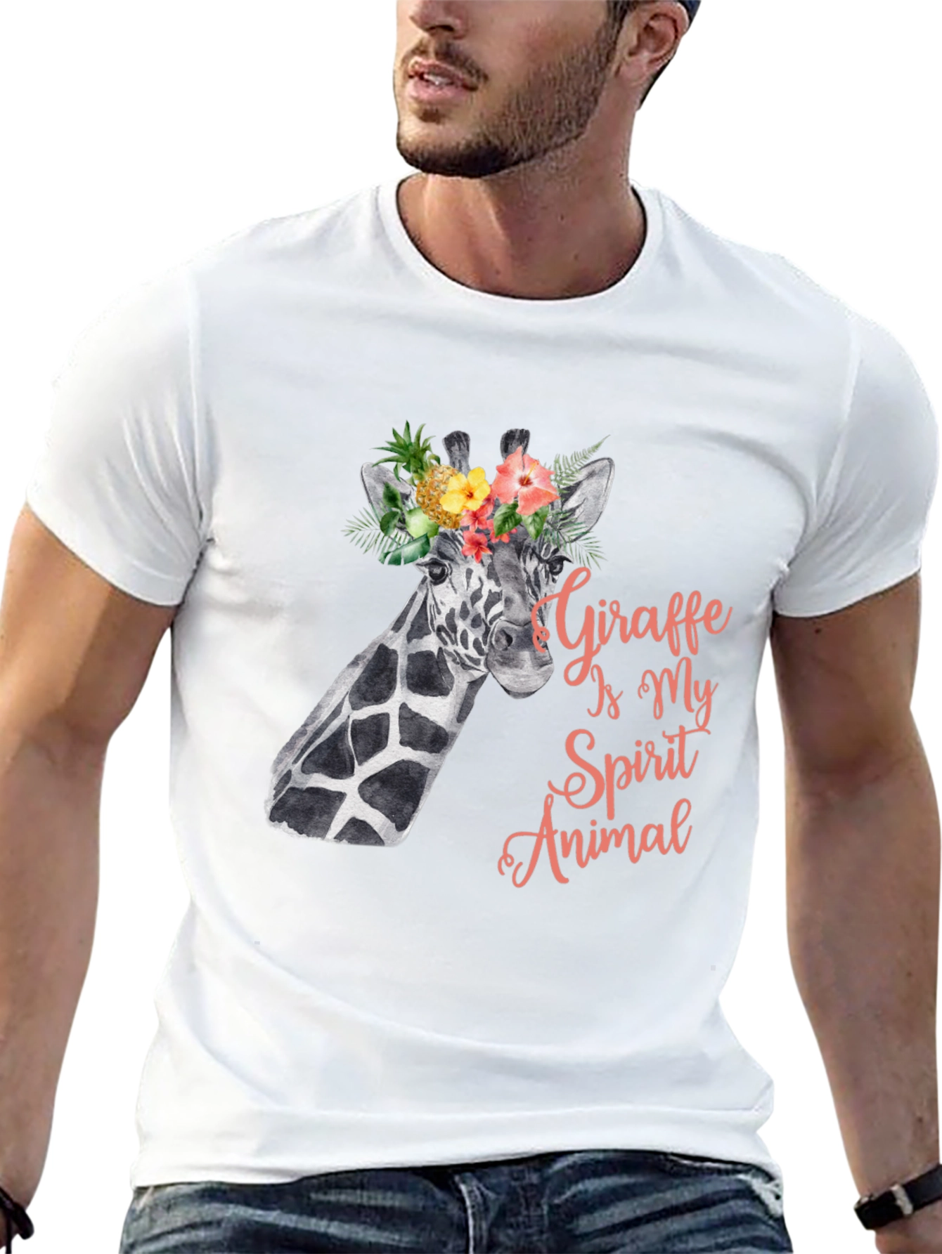 Giraffe Spirit Animal Tee - Floral Crown Giraffe Shirt