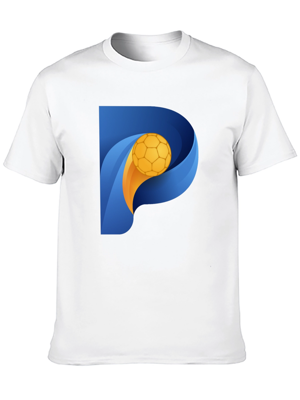 Stylish Black T-Shirt with P Soccer Ball Graphic