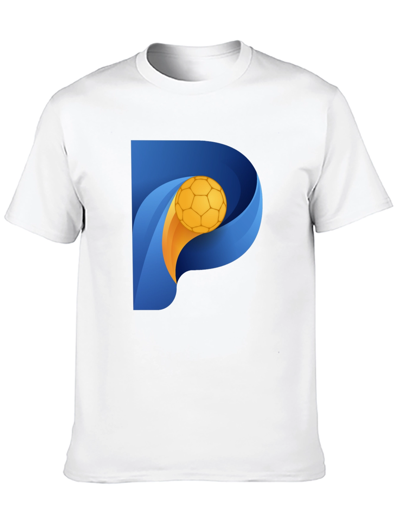Stylish Black T-Shirt with P Soccer Ball Graphic