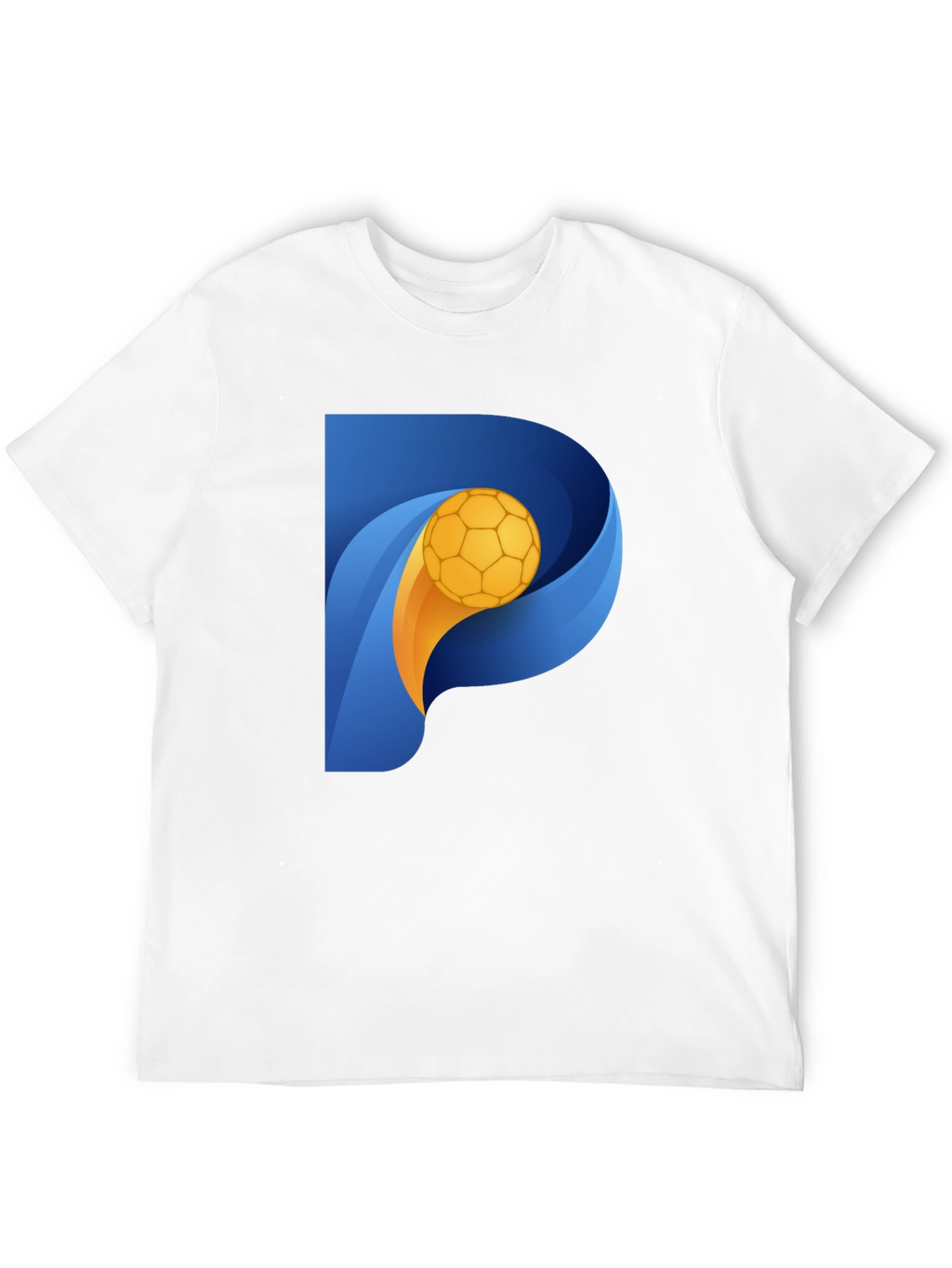 Stylish Black T-Shirt with P Soccer Ball Graphic