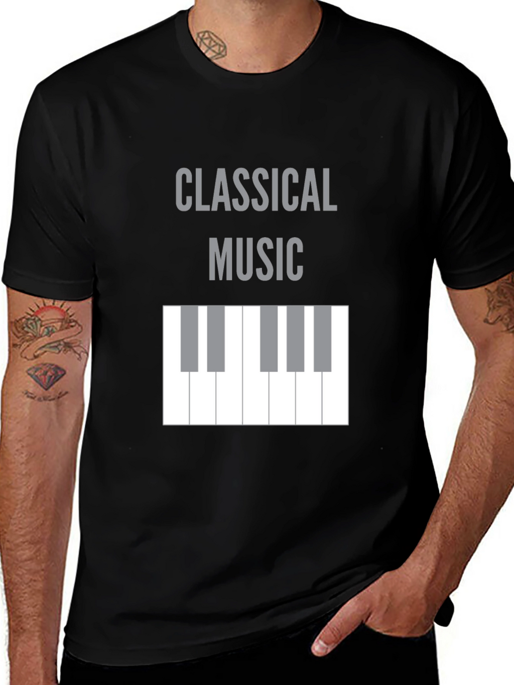 Classical Music Piano Keys T-Shirt - Black