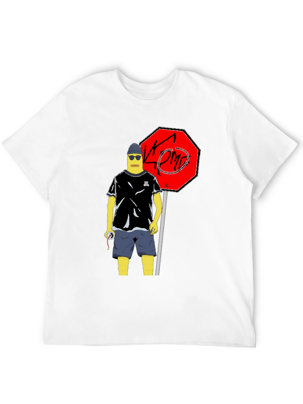 Cool Cartoon Graphic Tee - Black Cotton T-Shirt