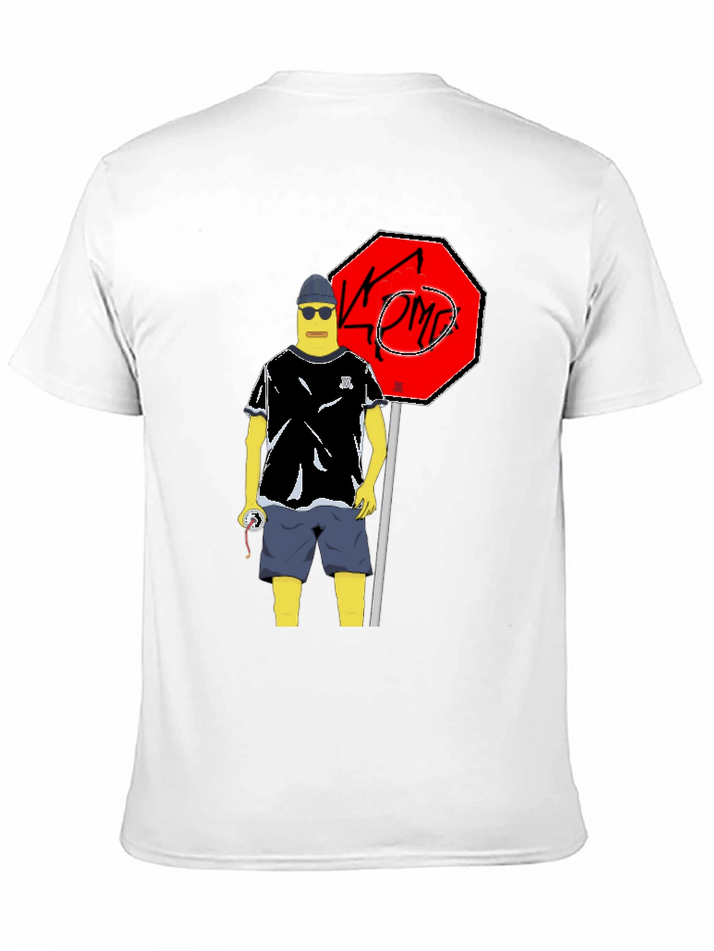 Cool Cartoon Graphic Tee - Black Cotton T-Shirt