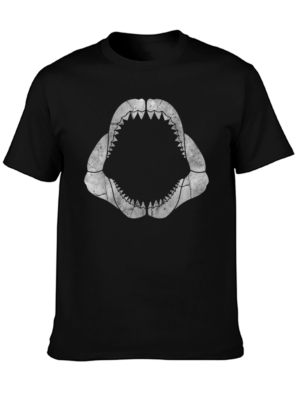 Shark Jaws Graphic Tee - Black Cotton T-Shirt