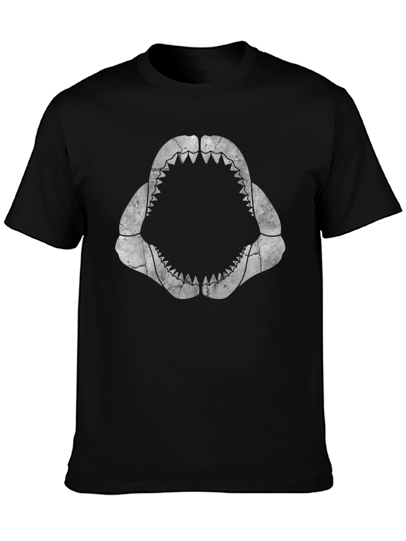 Shark Jaws Graphic Tee - Black Cotton T-Shirt