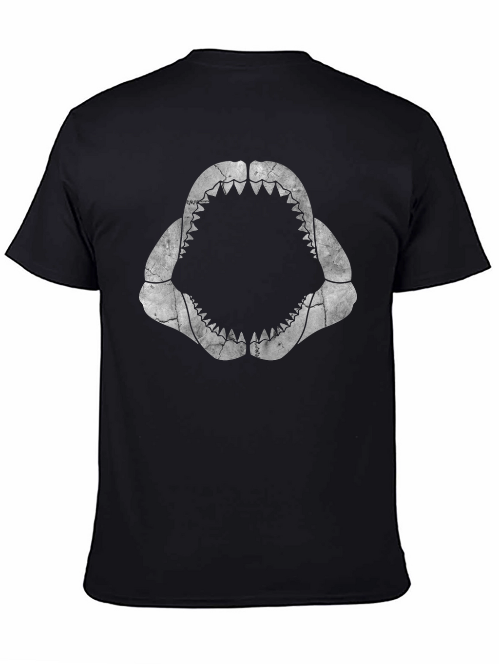 Shark Jaws Graphic Tee - Black Cotton T-Shirt