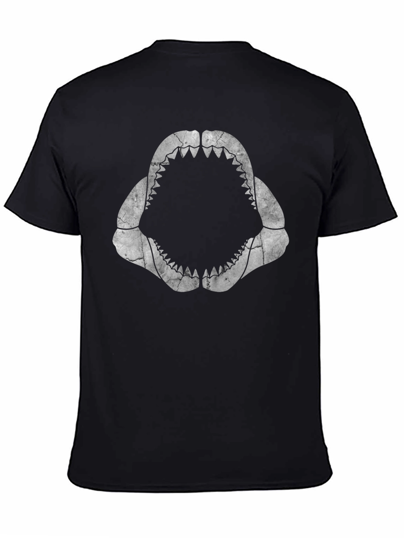Shark Jaws Graphic Tee - Black Cotton T-Shirt