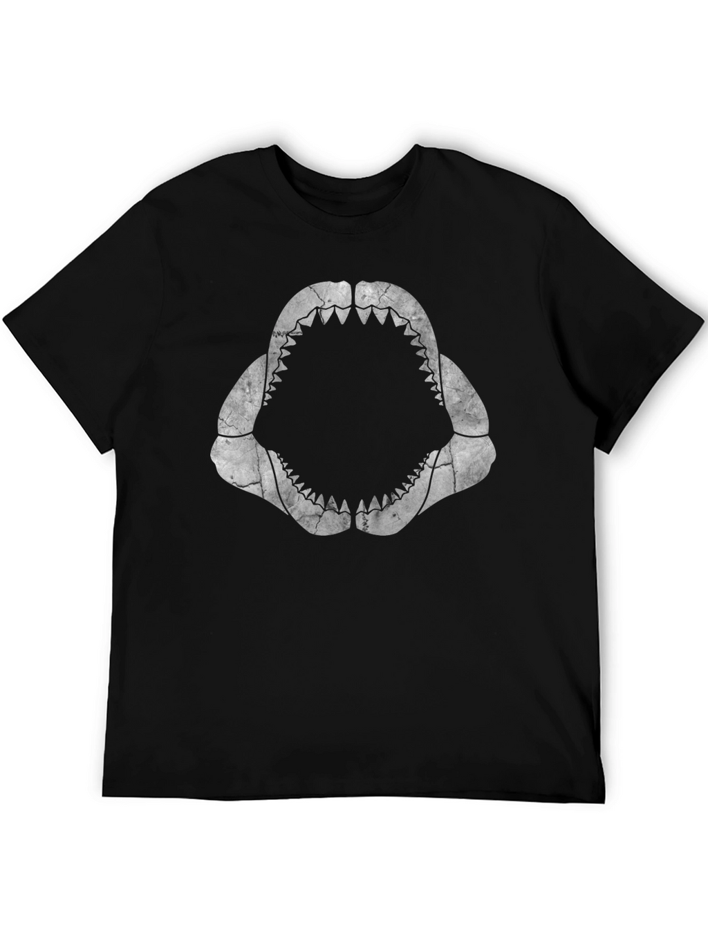 Shark Jaws Graphic Tee - Black Cotton T-Shirt