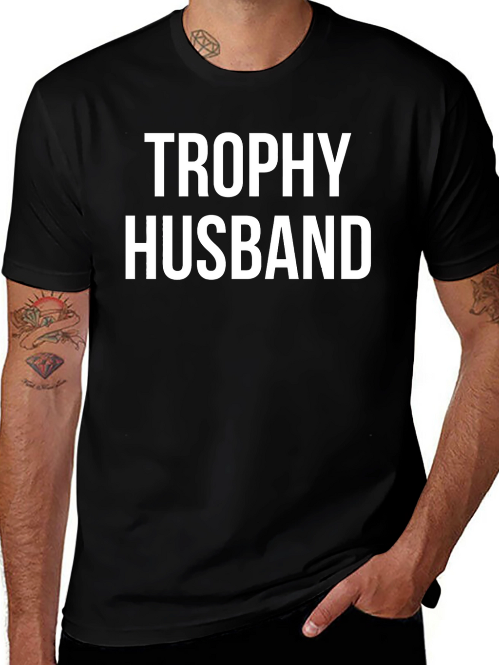 Trophy Husband T-Shirt - Black Cotton Tee