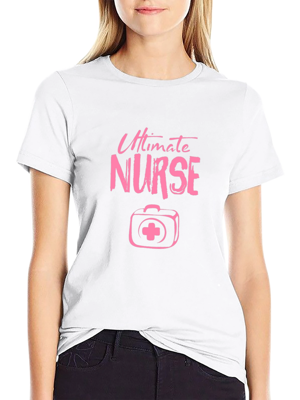 Ultimate Nurse Pink Graphic Black T-Shirt