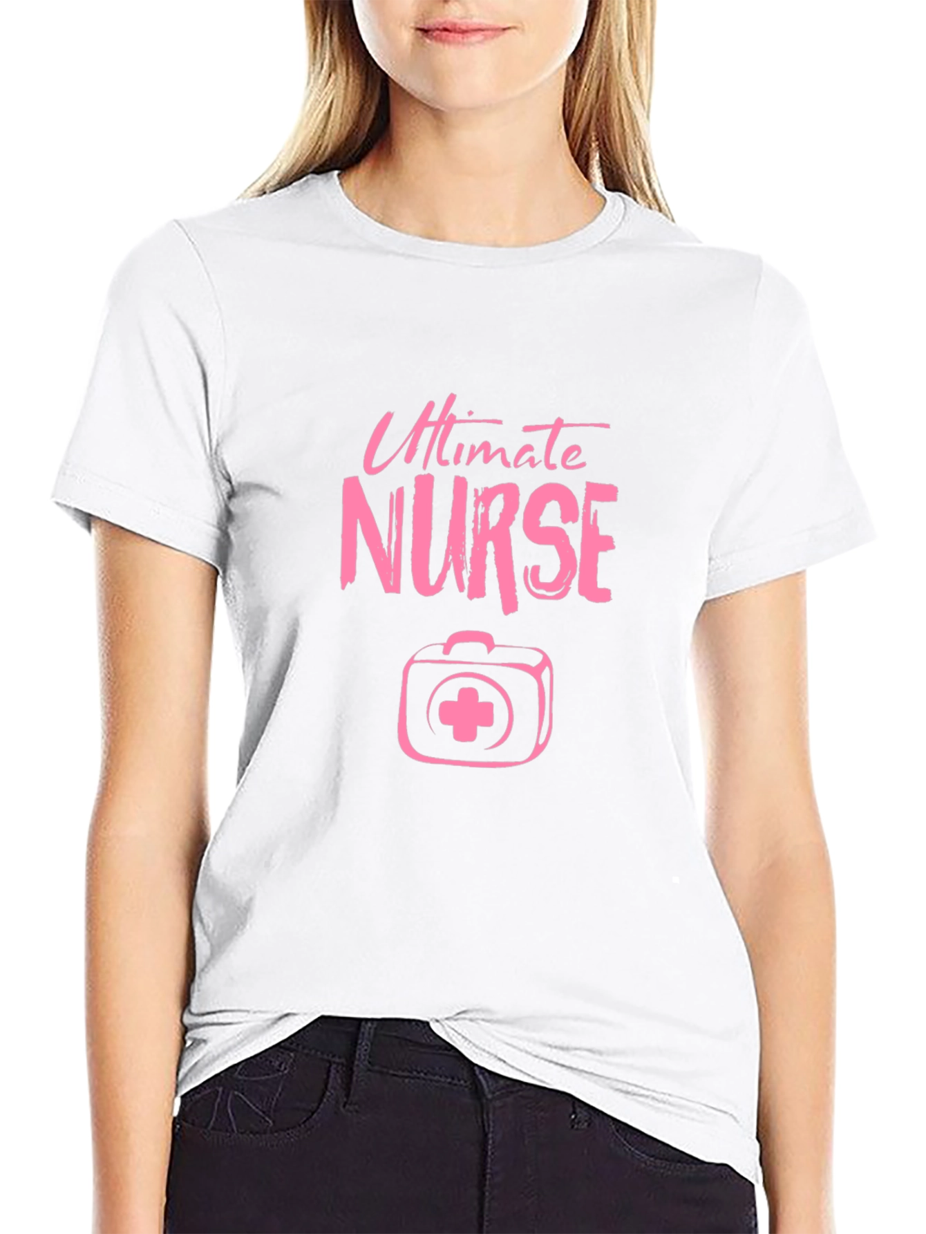 Ultimate Nurse Pink Graphic Black T-Shirt