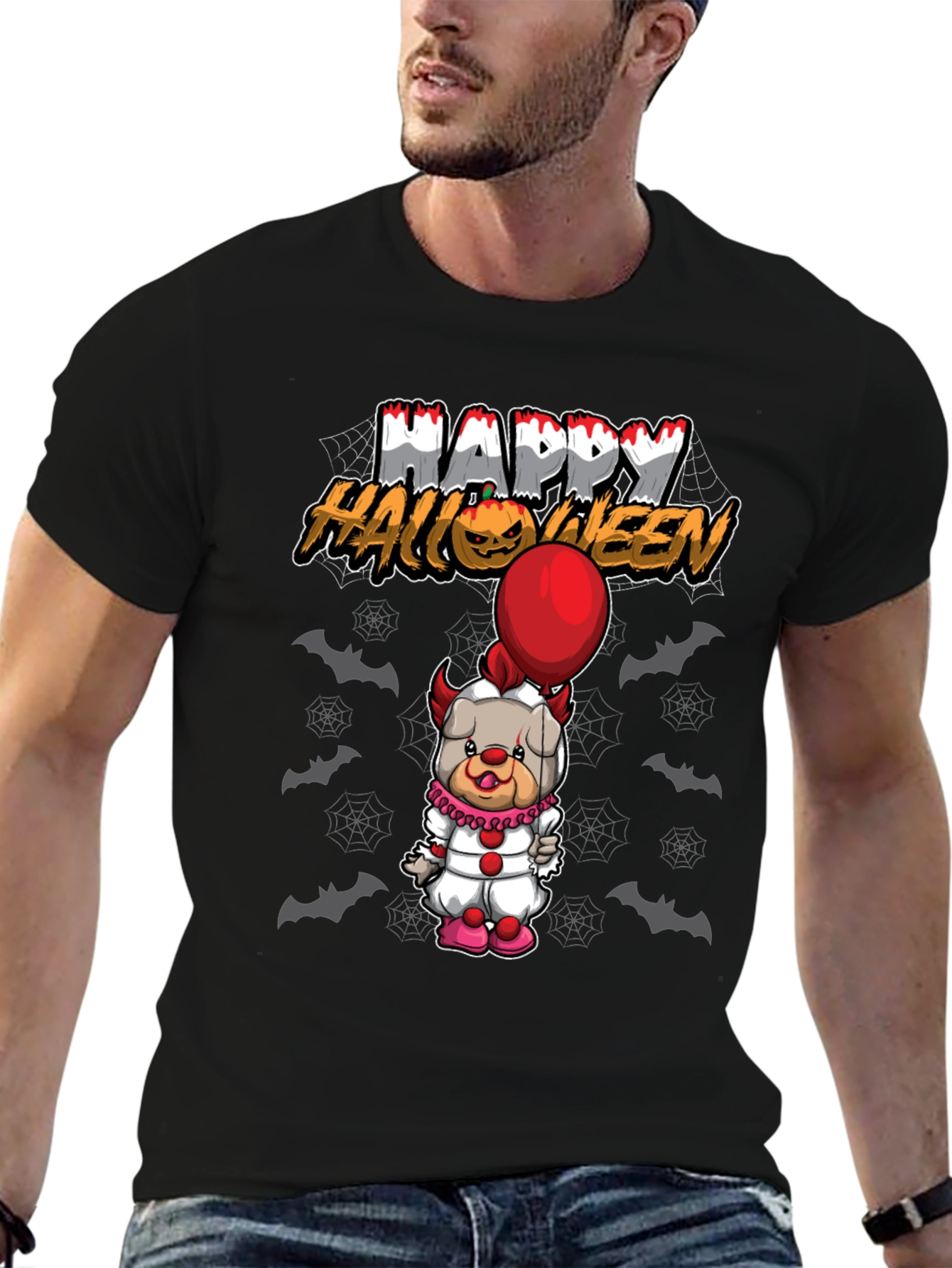Happy Halloween Bulldog Clown T-Shirt