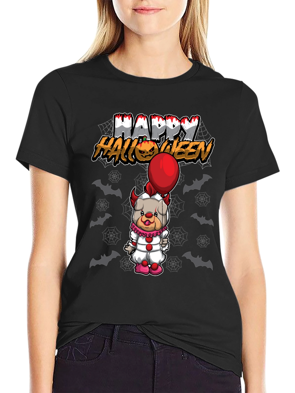Happy Halloween Bulldog Clown T-Shirt