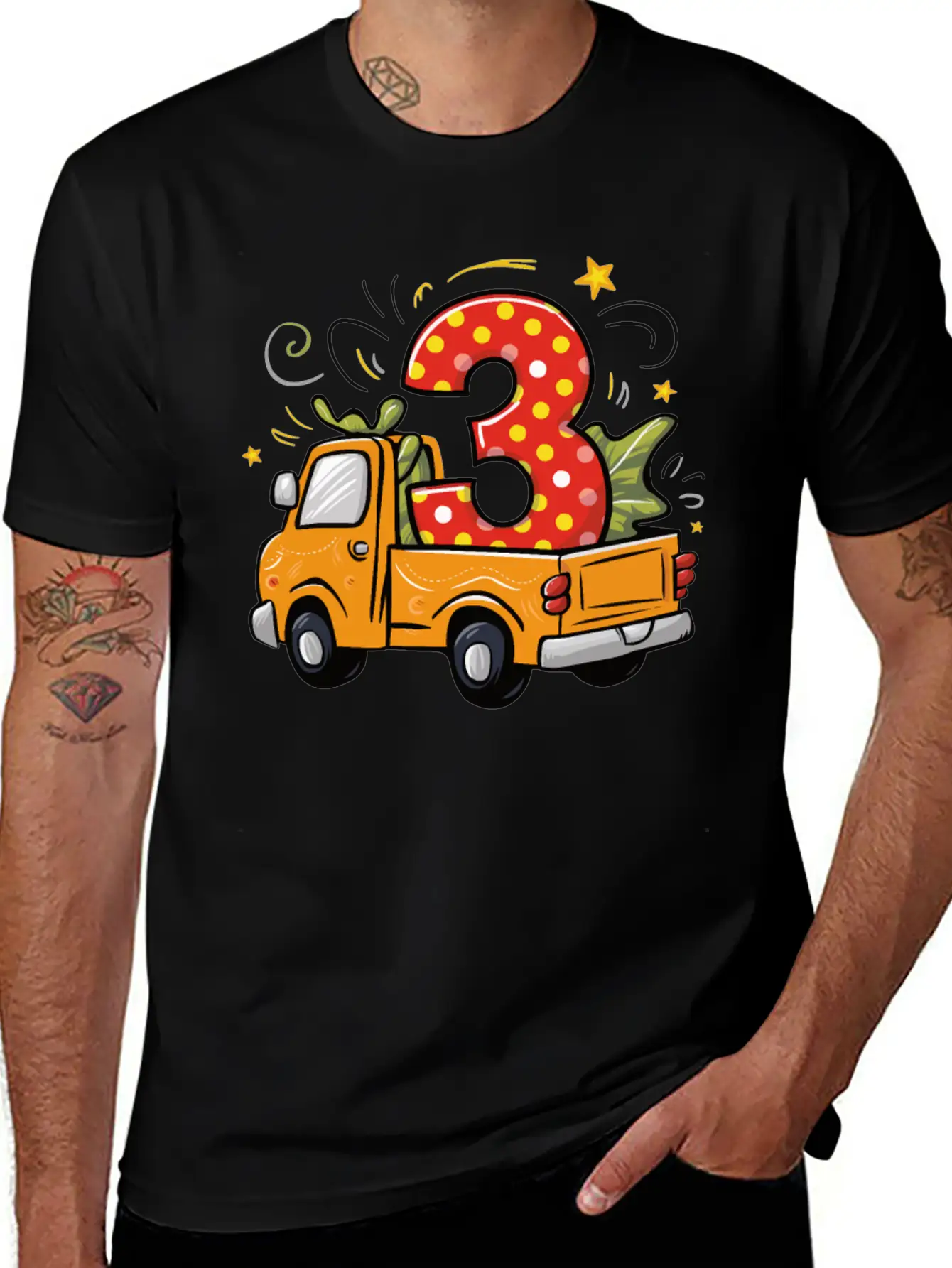 3rd Birthday Dump Truck Breathable Soft Cotton T-Shirt – Timeless Casual Look