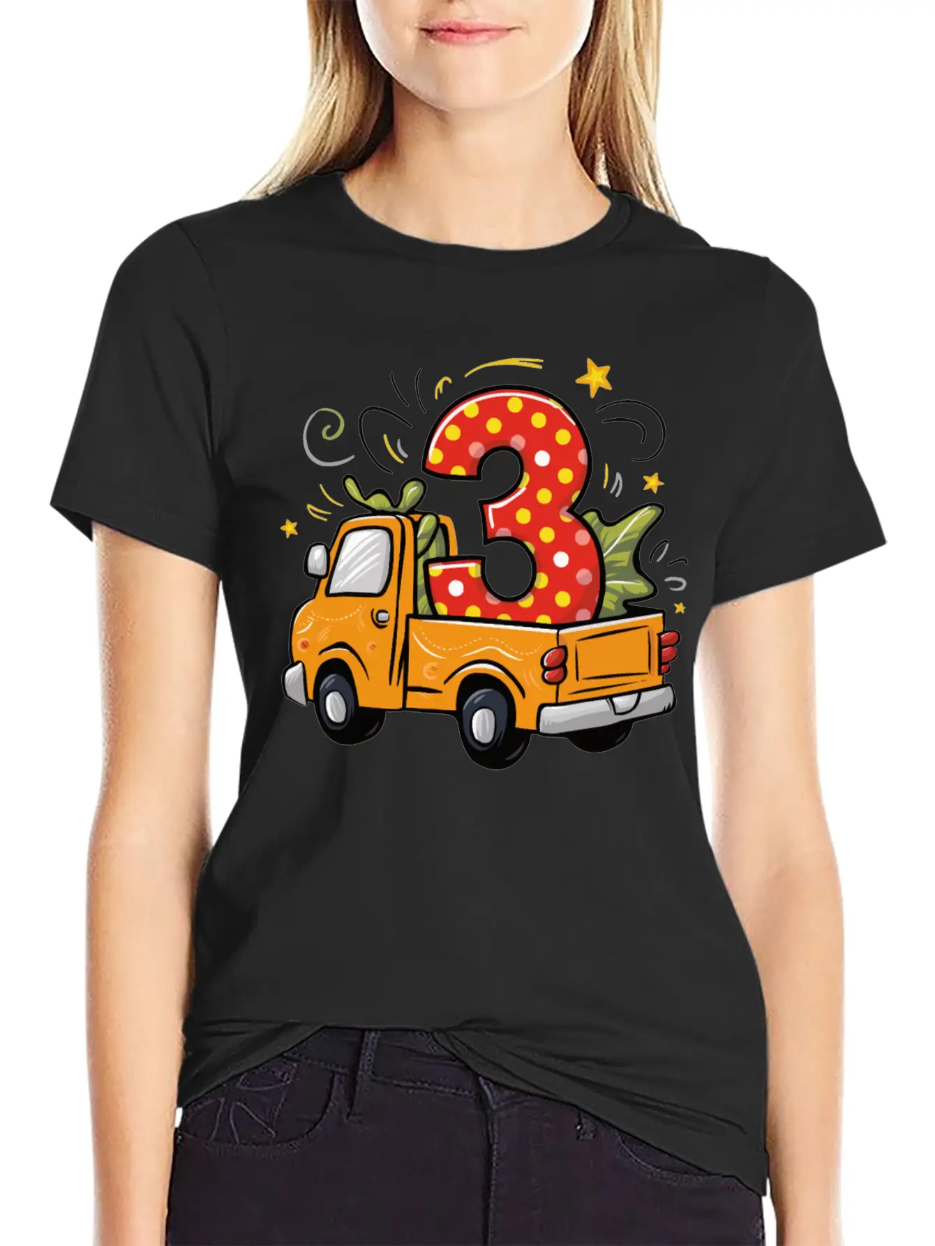 3rd Birthday Dump Truck Breathable Soft Cotton T-Shirt – Timeless Casual Look