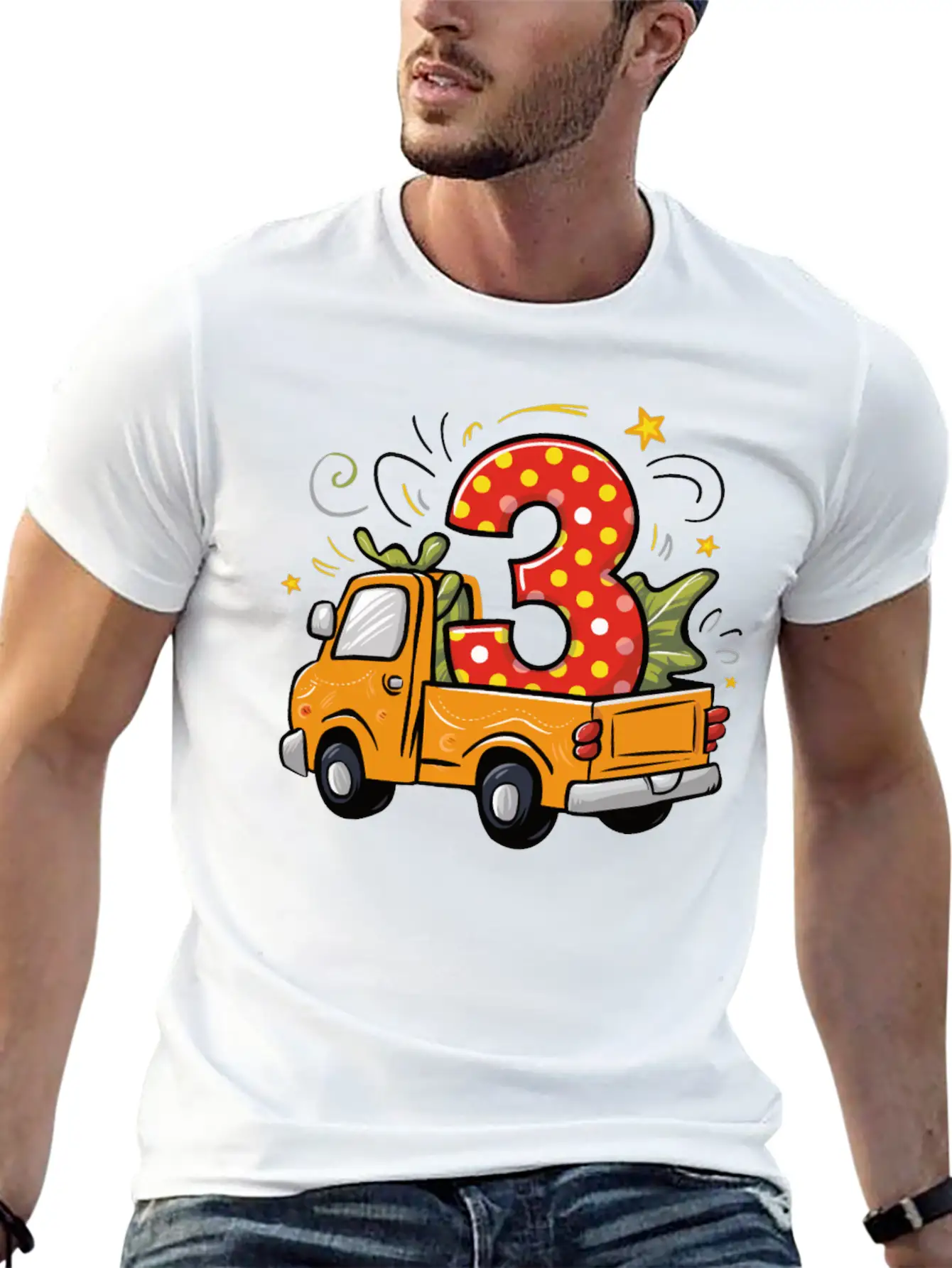 3rd Birthday Dump Truck Breathable Soft Cotton T-Shirt – Timeless Casual Look