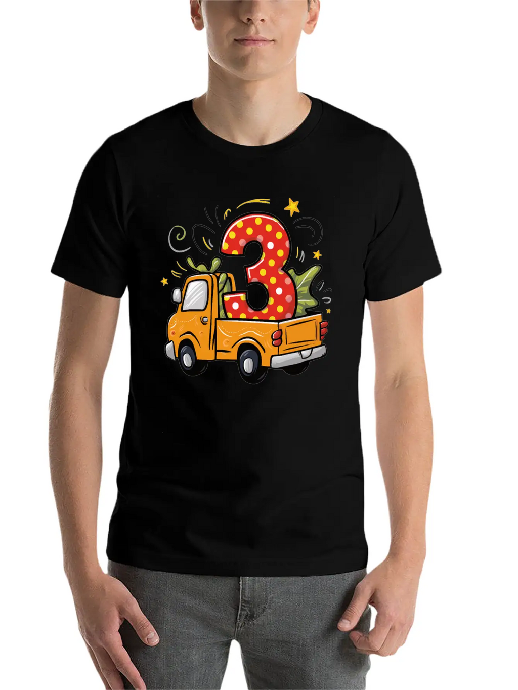 3rd Birthday Dump Truck Breathable Soft Cotton T-Shirt – Timeless Casual Look