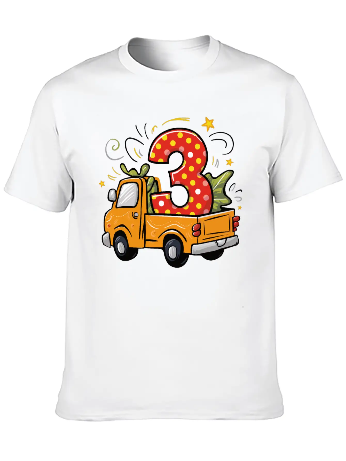 3rd Birthday Dump Truck Breathable Soft Cotton T-Shirt – Timeless Casual Look