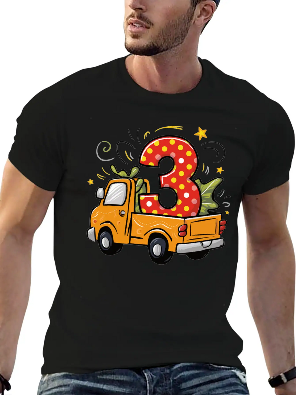 3rd Birthday Dump Truck Breathable Soft Cotton T-Shirt – Timeless Casual Look
