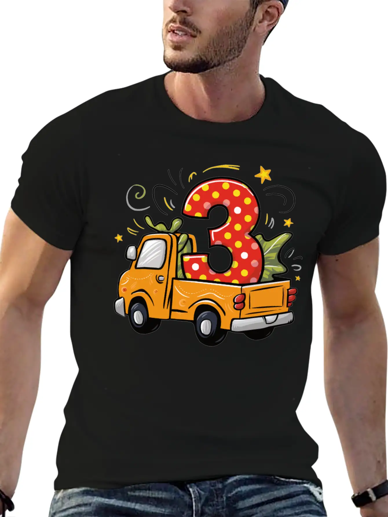 3rd Birthday Dump Truck Breathable Soft Cotton T-Shirt – Timeless Casual Look