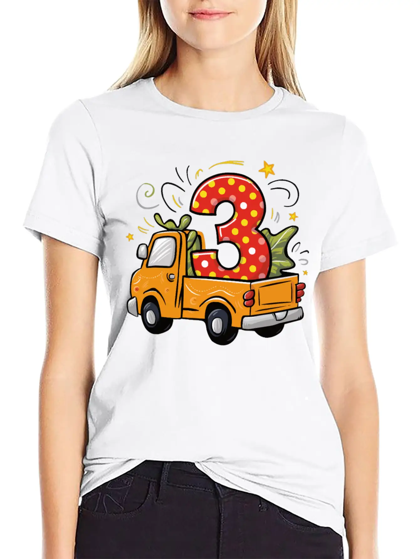 3rd Birthday Dump Truck Breathable Soft Cotton T-Shirt – Timeless Casual Look