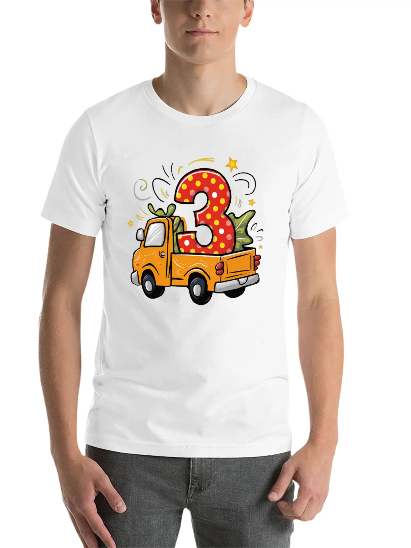 3rd Birthday Dump Truck Breathable Soft Cotton T-Shirt – Timeless Casual Look