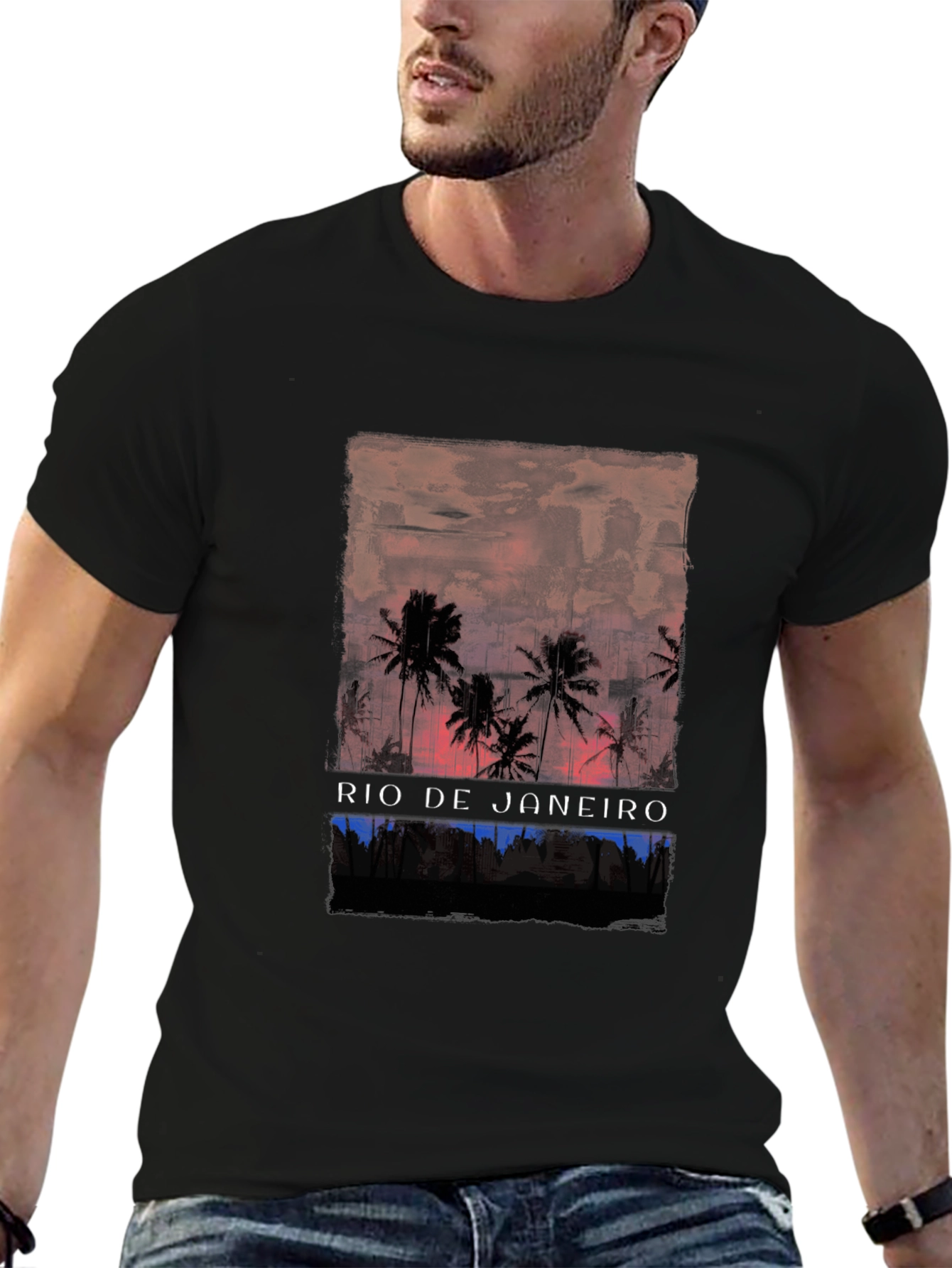 Rio de Janeiro Palm Tree Graphic T-Shirt