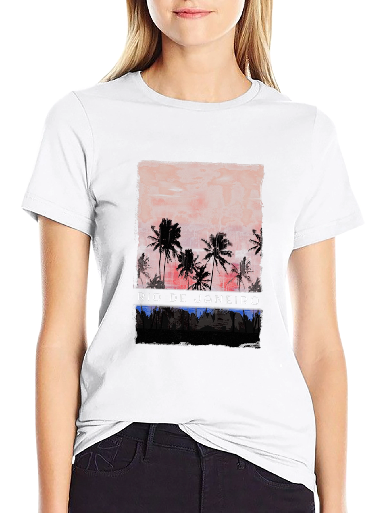 Rio de Janeiro Palm Tree Graphic T-Shirt