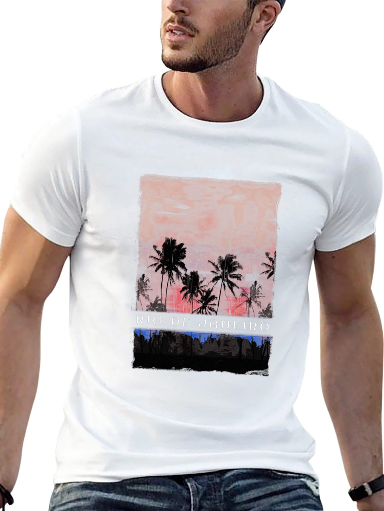 Rio de Janeiro Palm Tree Graphic T-Shirt