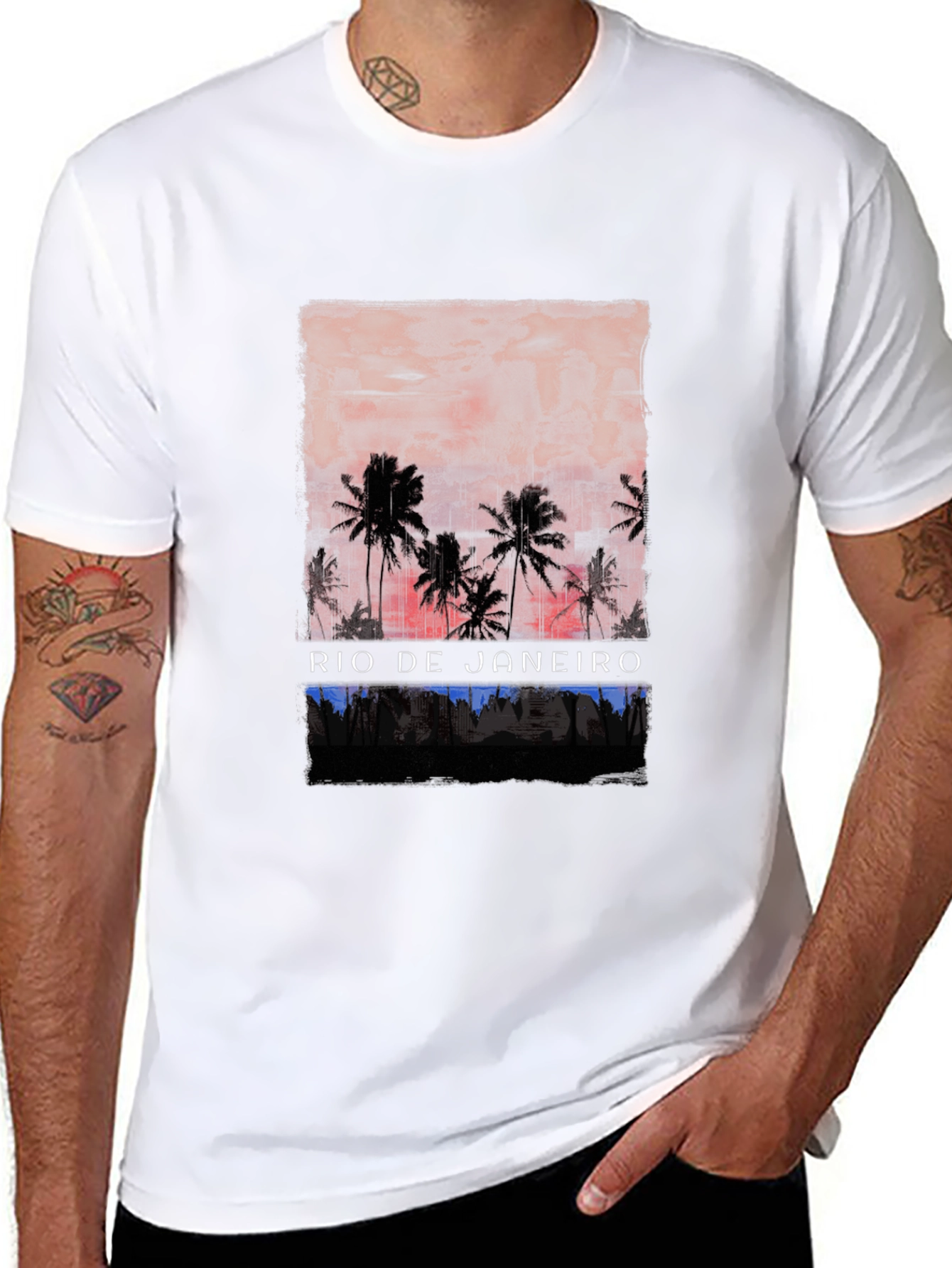 Rio de Janeiro Palm Tree Graphic T-Shirt