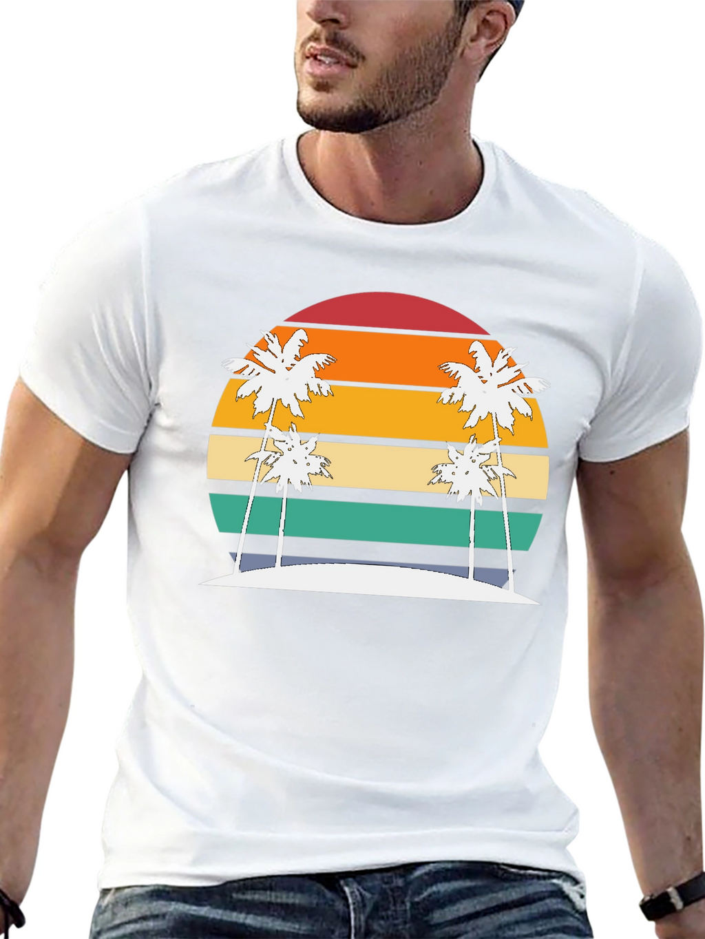 Retro Sunset Palm Tee