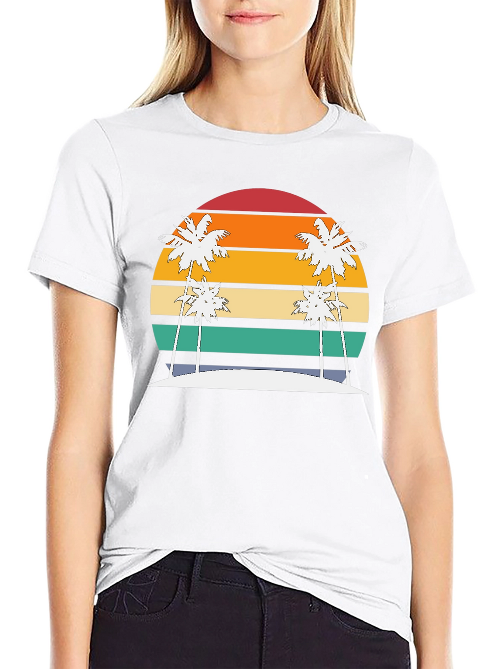 Retro Sunset Palm Tee