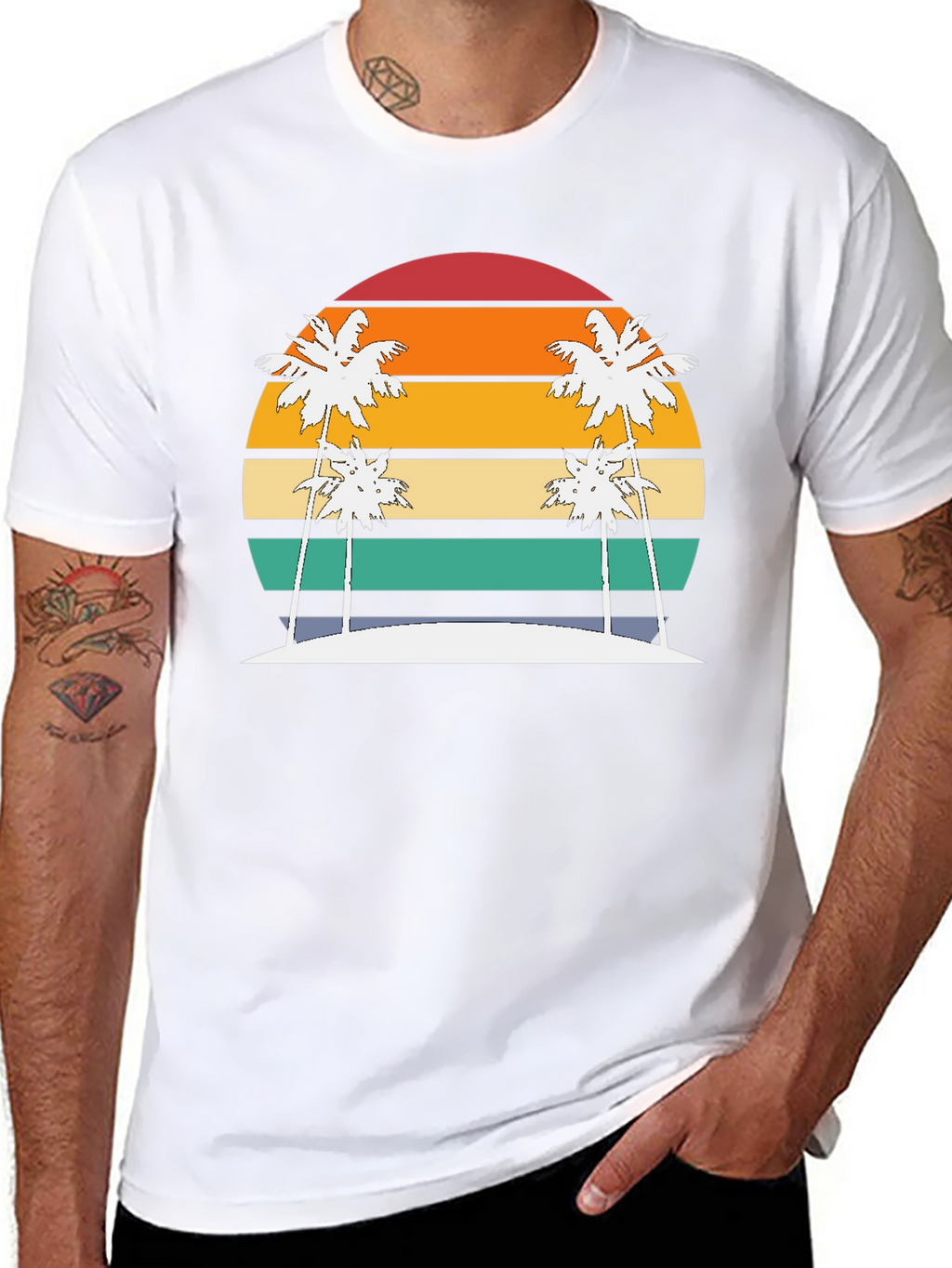 Retro Sunset Palm Tee