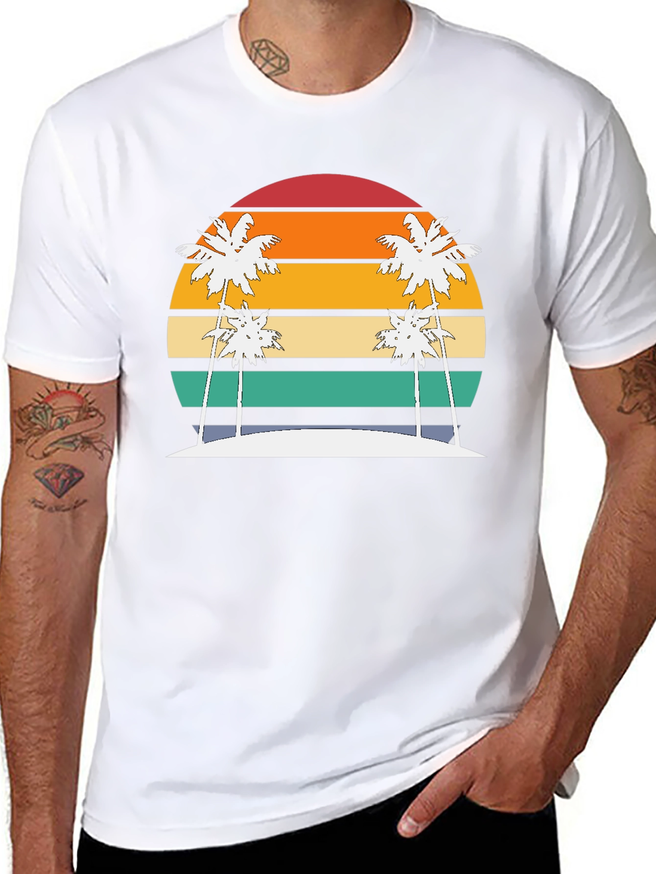 Retro Sunset Palm Tee