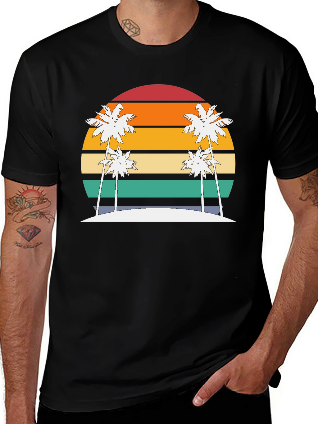 Retro Sunset Palm Tee