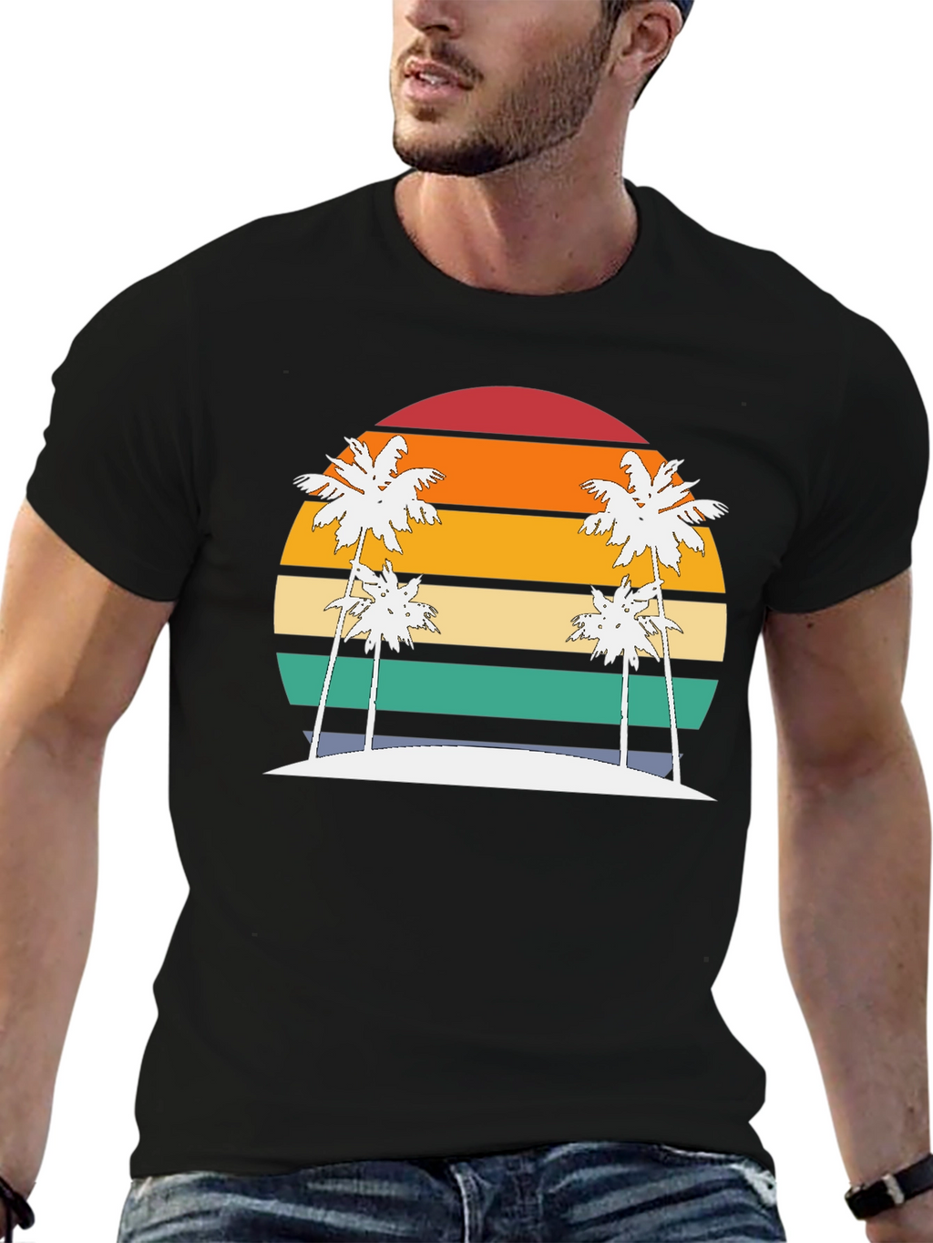 Retro Sunset Palm Tee
