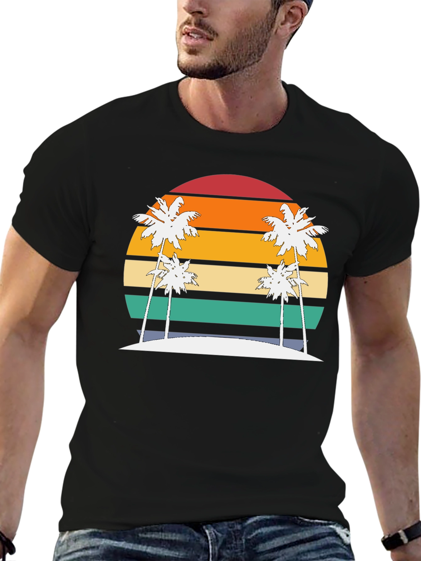 Retro Sunset Palm Tee