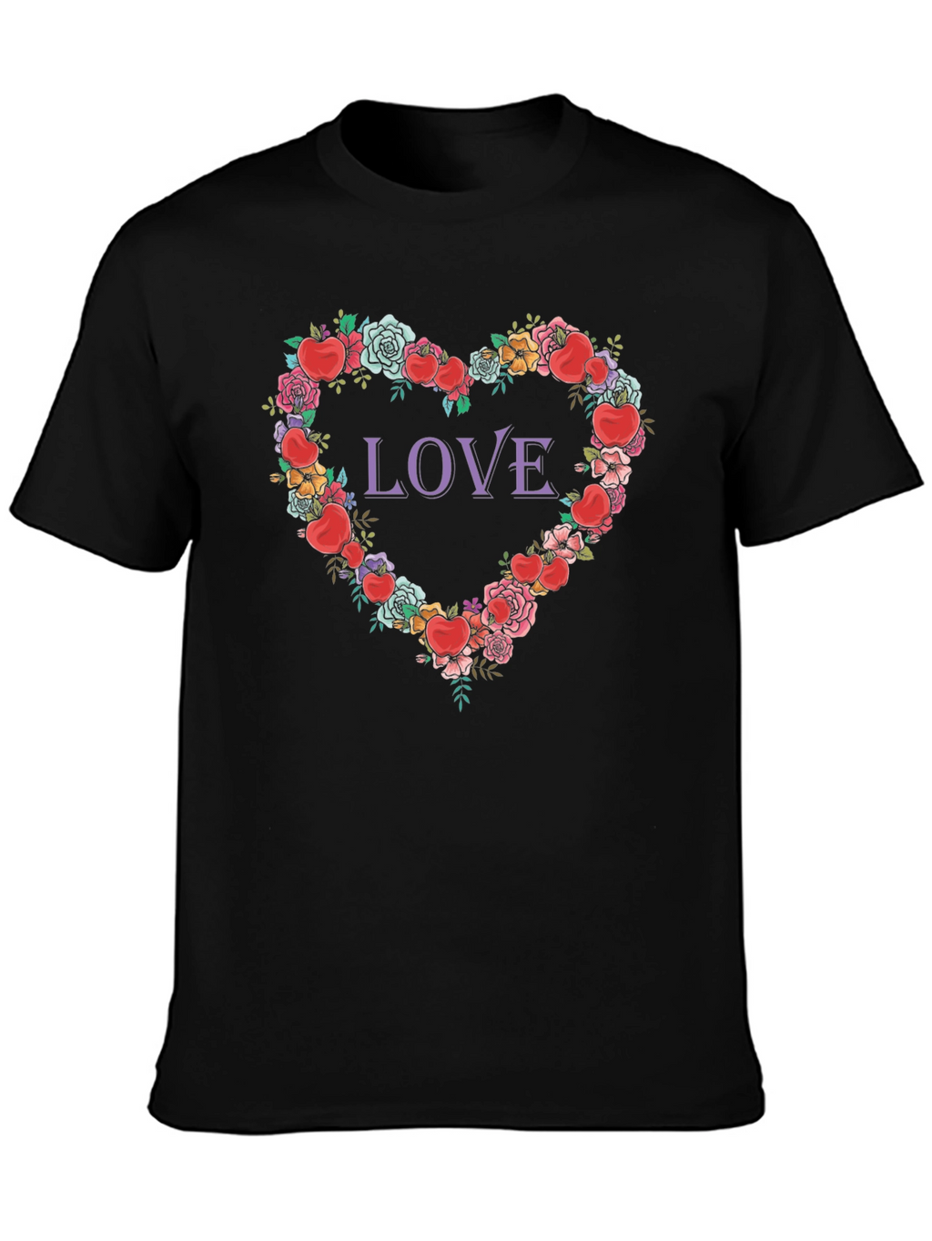 Love Heart Floral Graphic T-Shirt