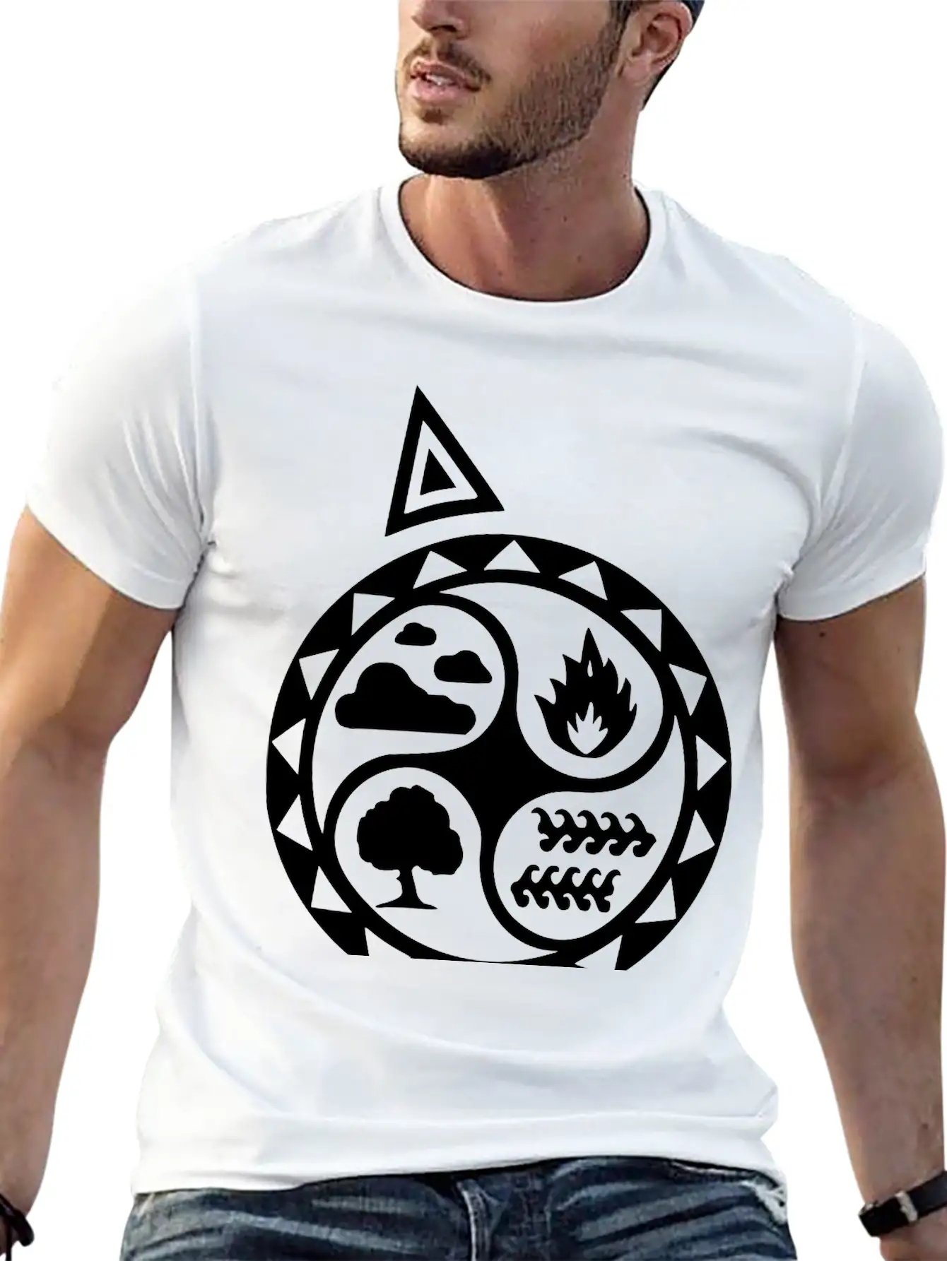 4 Elements Unisex Short Sleeve Soft Cotton T-Shirt – Casual Everyday Wear