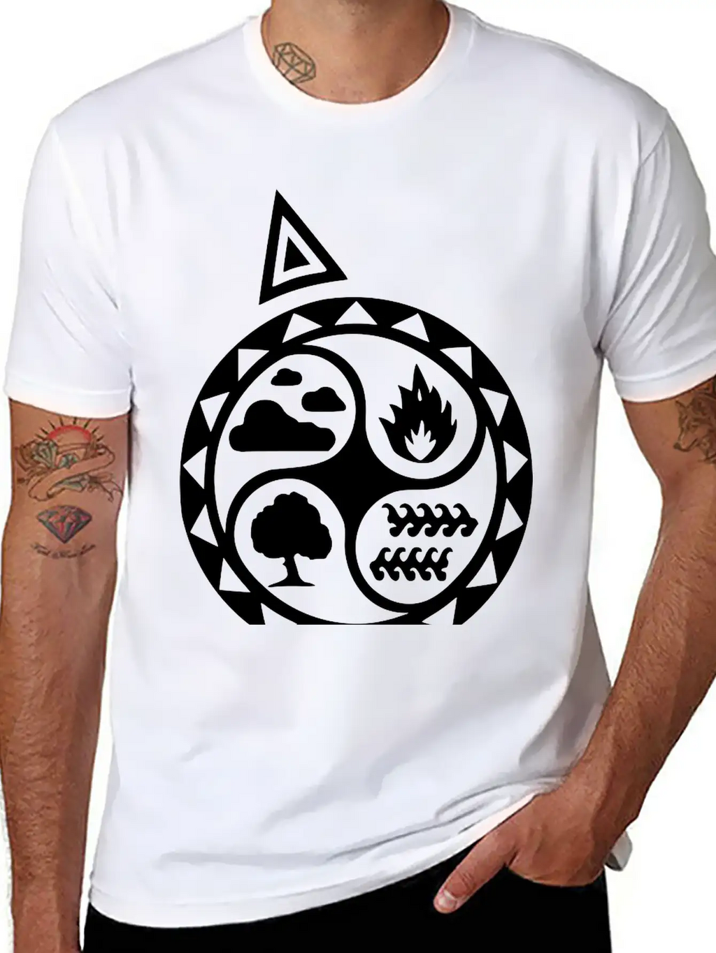 4 Elements Unisex Short Sleeve Soft Cotton T-Shirt – Casual Everyday Wear