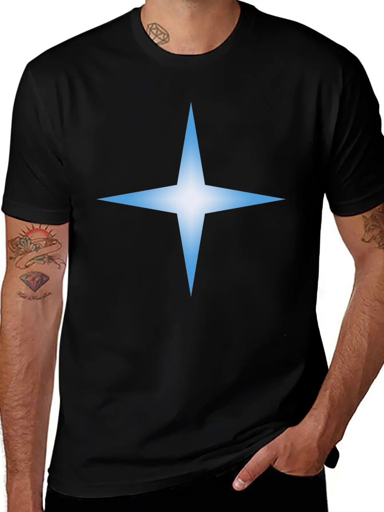 4 Point Star Unisex Casual T-Shirt – Clean Design For Daily Comfort