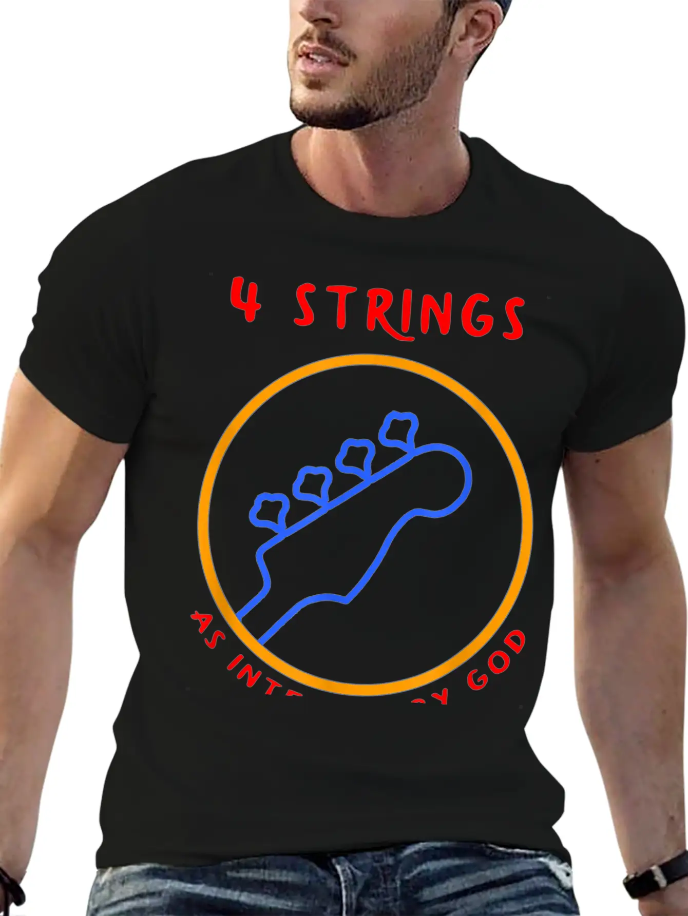 4 String Bass Player T-shirt Breathable Soft Cotton T-Shirt – Timeless Casual Look