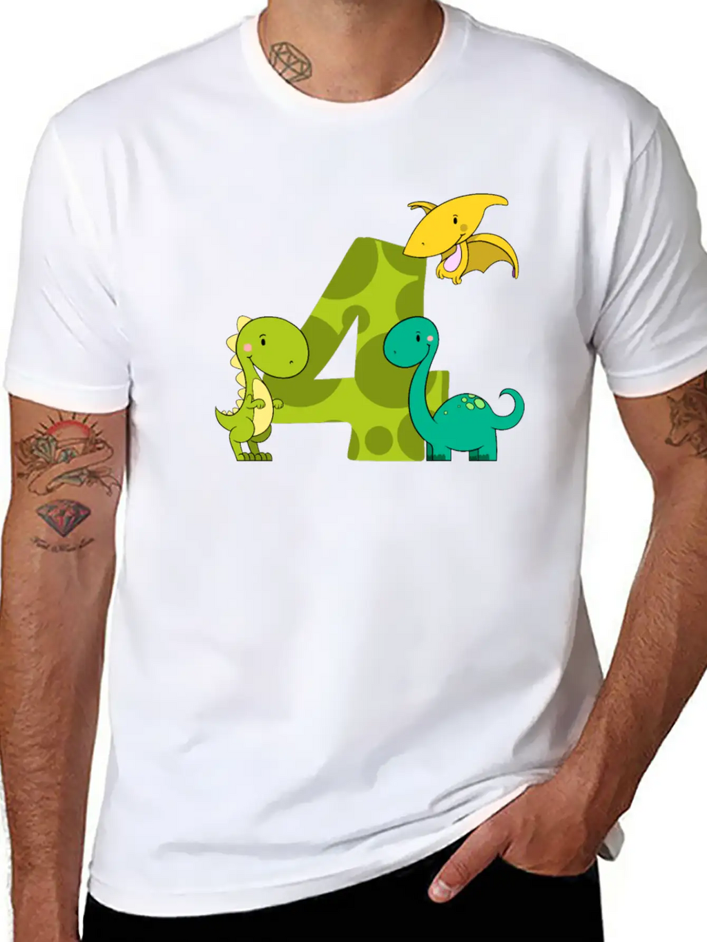 4 Year Old Boy Dinosaur 4th Birthday Unisex Casual T-Shirt – Clean Design For Daily Comfort