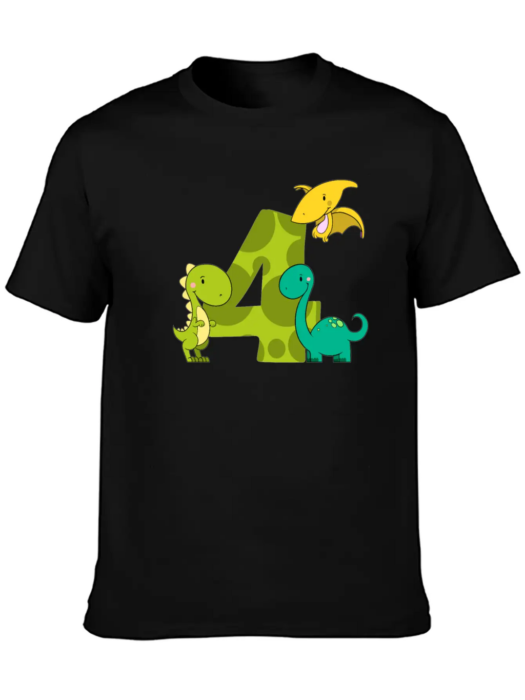 4 Year Old Boy Dinosaur 4th Birthday Unisex Casual T-Shirt – Clean Design For Daily Comfort