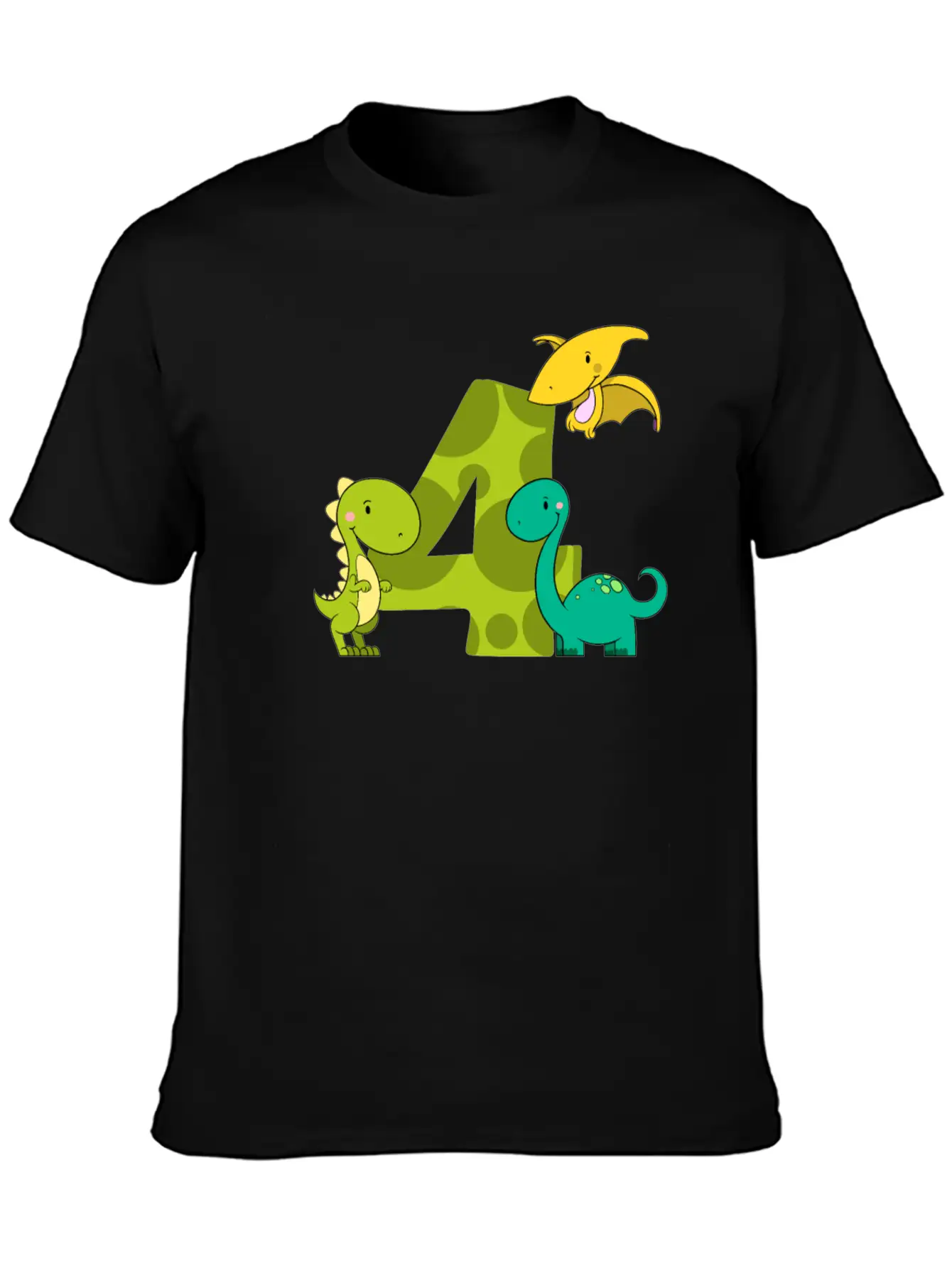 4 Year Old Boy Dinosaur 4th Birthday Unisex Casual T-Shirt – Clean Design For Daily Comfort