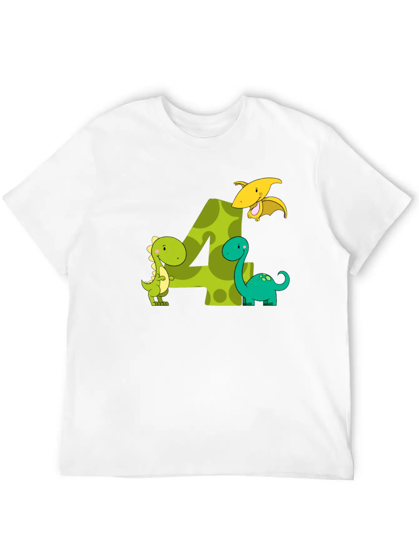 4 Year Old Boy Dinosaur 4th Birthday Unisex Casual T-Shirt – Clean Design For Daily Comfort