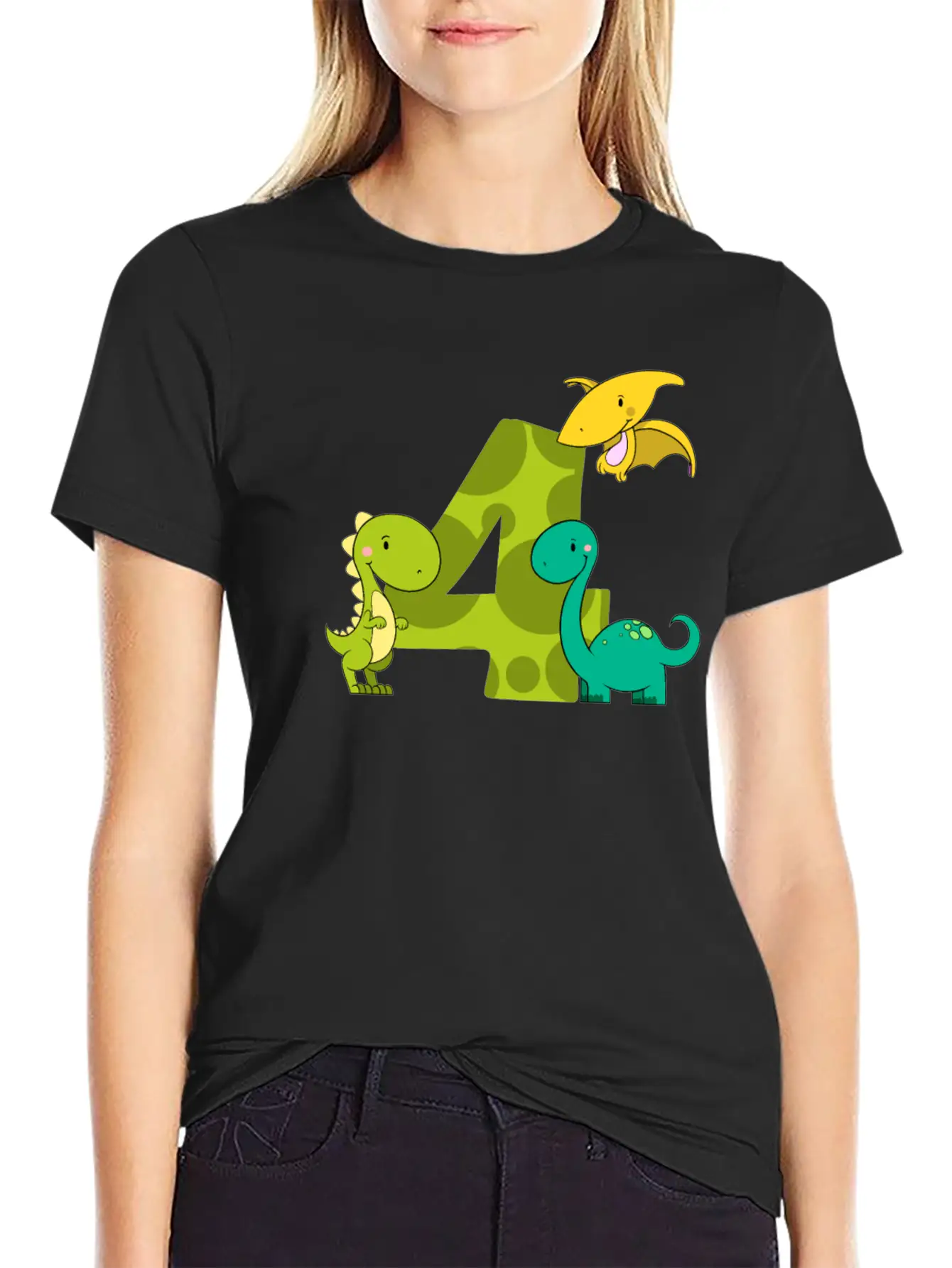4 Year Old Boy Dinosaur 4th Birthday Unisex Casual T-Shirt – Clean Design For Daily Comfort