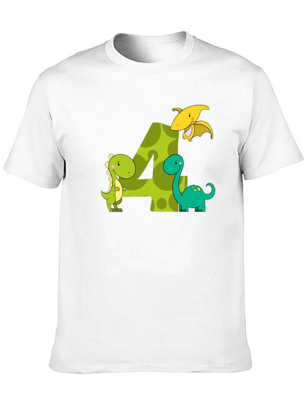 4 Year Old Boy Dinosaur 4th Birthday Unisex Casual T-Shirt – Clean Design For Daily Comfort