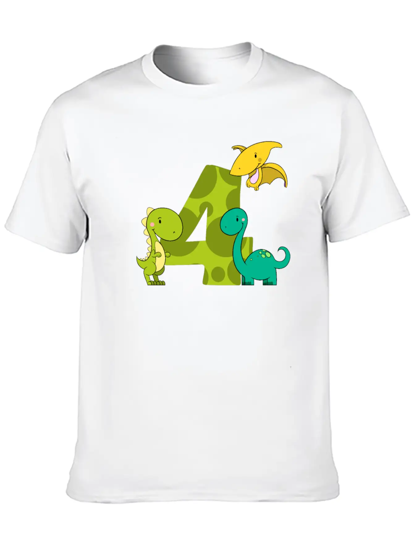 4 Year Old Boy Dinosaur 4th Birthday Unisex Casual T-Shirt – Clean Design For Daily Comfort
