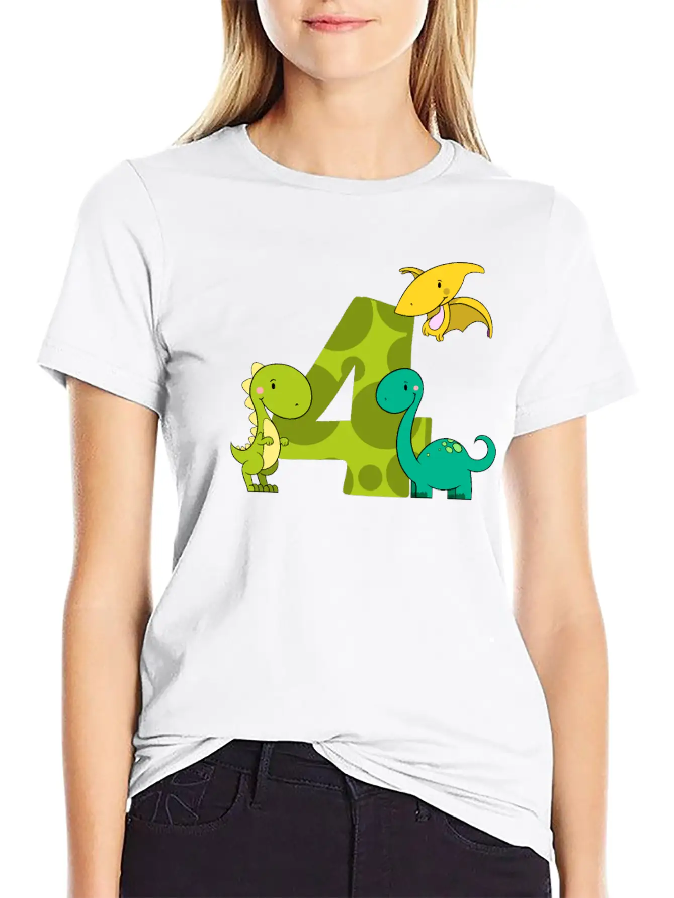 4 Year Old Boy Dinosaur 4th Birthday Unisex Casual T-Shirt – Clean Design For Daily Comfort